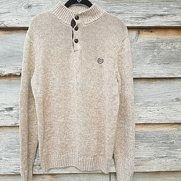 SOLD EBAYChaps Sweater Tan Men Small Elbow Patches - Picture 3 of 7